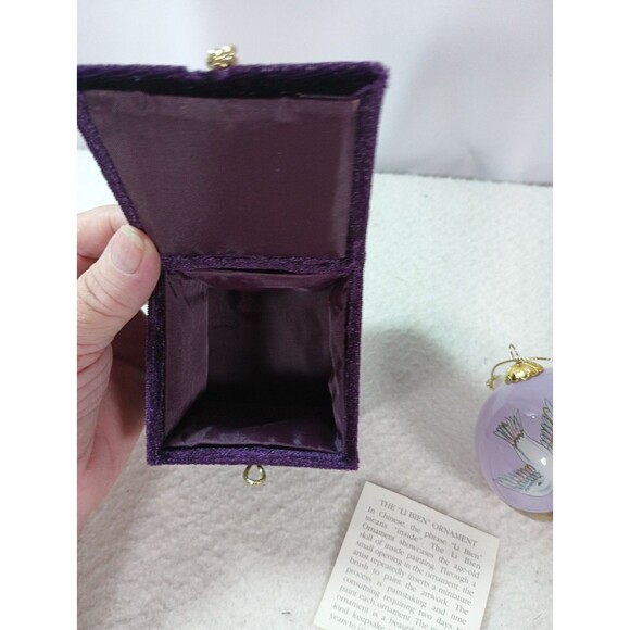 Li Bien “Peace On Earth” 2003 Purple Dove Glass Christmas Ornament w/ Box – Vtg - Picture 7 of 11